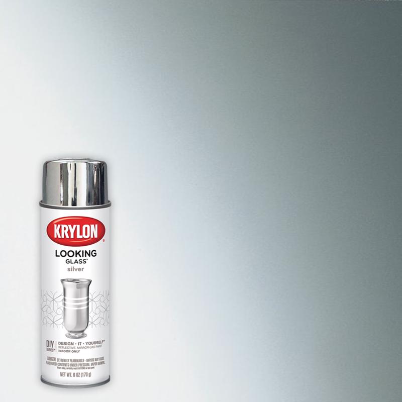 Krylon Looking Glass High-Gloss Silver Reflective Finish Spray 6 oz (Pack of 6)
