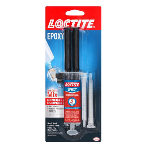 Epoxi de alta resistencia Loctite Instant Mix, epoxi amarillo translúcido de 0,47 oz (paquete de 6)
