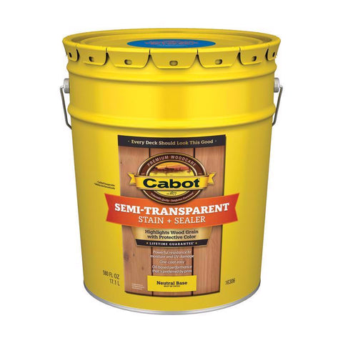 Cabot Semi-Transparent Low VOC Semi-Transparent Tintable Neutral Base Oil-Based Alkyd Stain and Seal