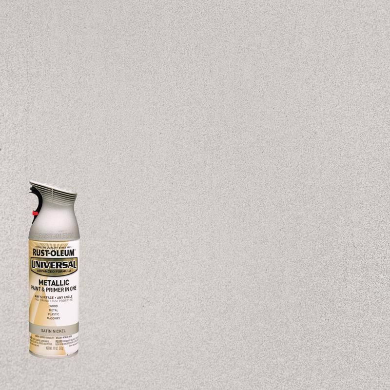Rust-Oleum Universal Metallic Satin Nickel Metallic Spray Paint 11 oz (Pack of 6)
