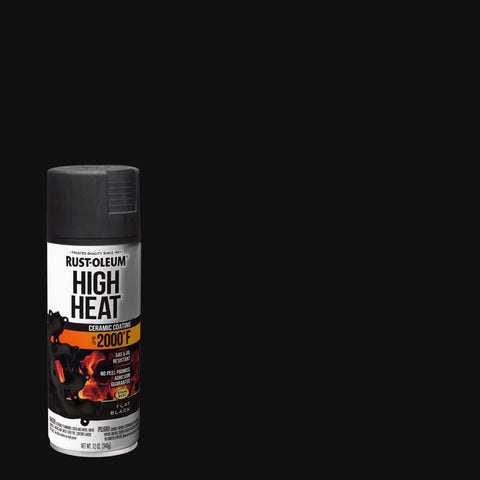Rust-Oleum Automotive Flat Black High Heat Spray Paint 12 oz (Pack of 6)