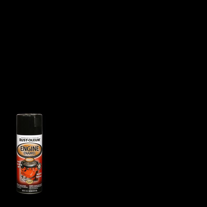 Rust-Oleum Engine Gloss Black Enamel Spray Paint 12 oz (Pack of 6)