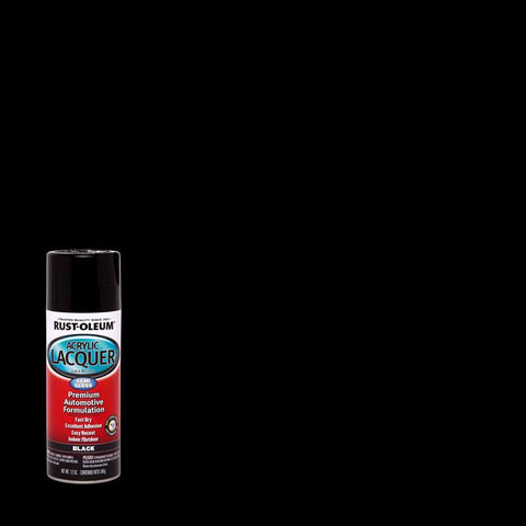 Rust-Oleum Automotive Lacquer Gloss Black Automotive Acrylic Lacquer Spray 12 oz (Pack of 6)