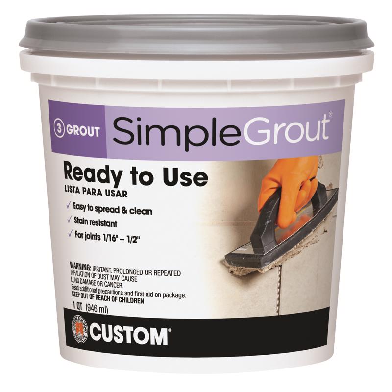 Custom Building Products SimpleGrout Lechada gris natural para interiores 1 qt