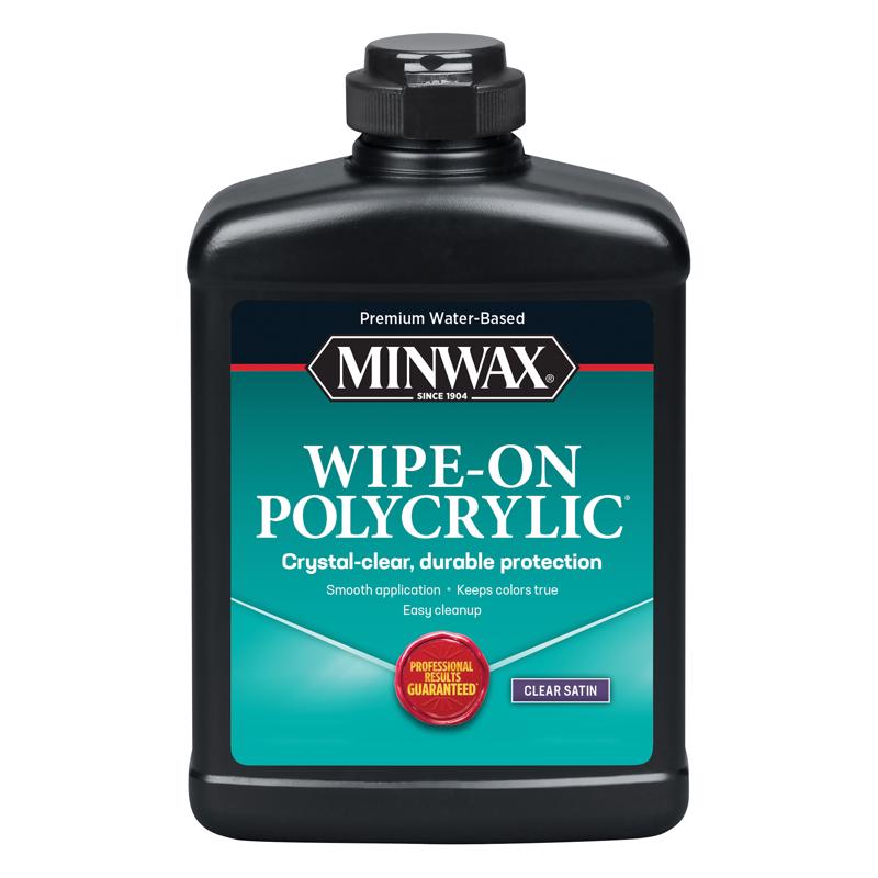 Minwax Wipe-On Poly Satin Clear Water-Based Polyurethane 1 pt (Pack of 4)