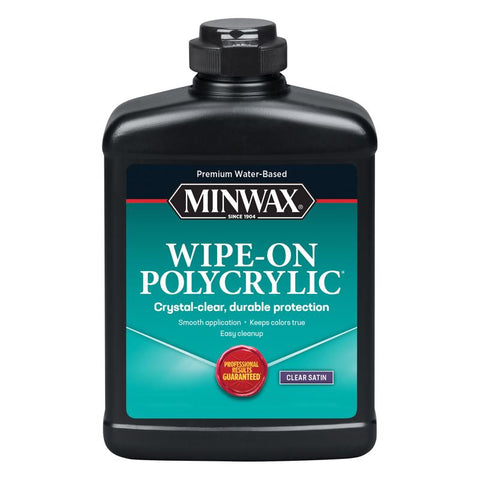 Minwax Wipe-On Poly Satin Clear Water-Based Polyurethane 1 pt (Pack of 4)