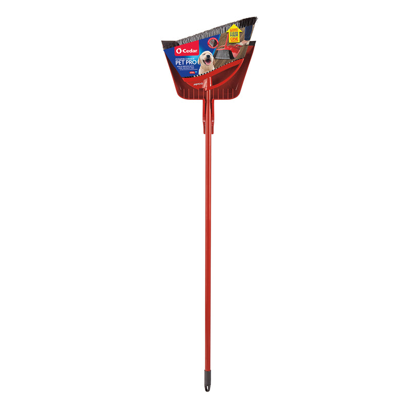 O-Cedar Power Corner 13.75 in. W Stiff Recycled PET Broom with Dustpan (Pack of 4)
