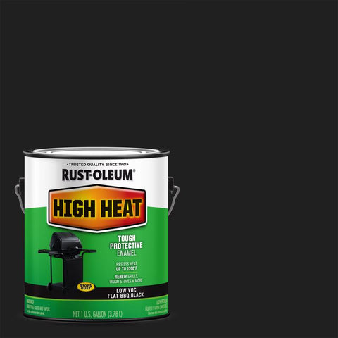 Rust-Oleum Specialty Flat BBQ Black Oil-Based High Heat Low VOC Paint 1 gal (Pack of 2)