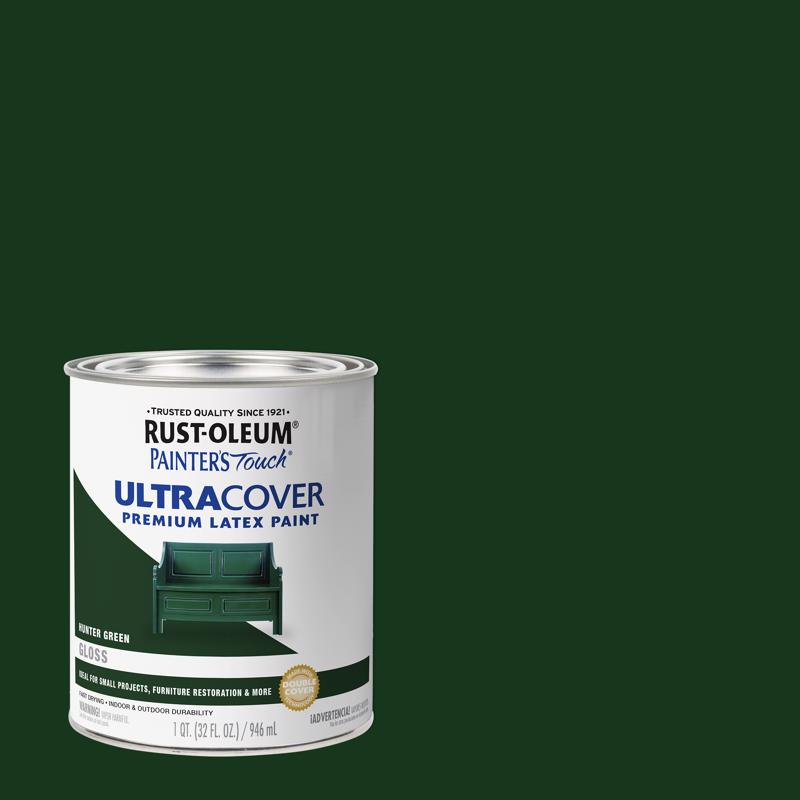 Rust-Oleum Painter's Touch Gloss Hunter Green Ultra Cover Paint Exterior and Interior 1 qt (Pack of 2)