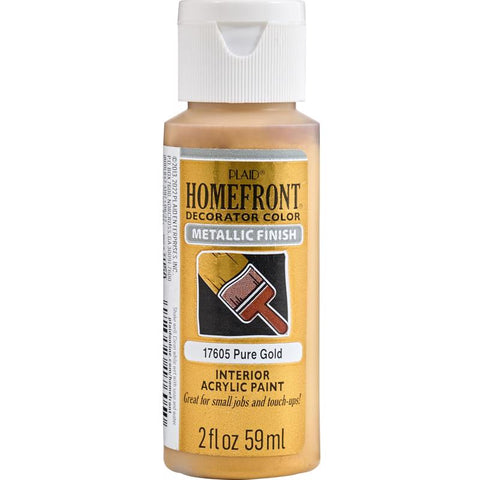 Homefront Metallic Pure Gold Hobby Paint 2 oz (Pack of 3)