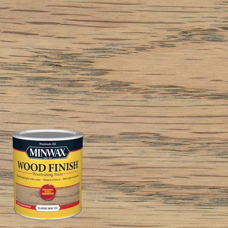 Minwax Wood Finish Semi-Transparent Classic Gray Oil-Based Penetrating Wood Stain 1 qt (Pack of 4)