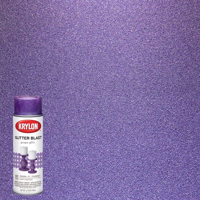 Krylon Glitter Blast Grape Glitz Spray Paint 5.75 oz (Pack of 6)
