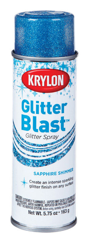 Krylon Glitter Blast Sapphire Shimmer Spray Paint 5.75 oz (Pack of 6)
