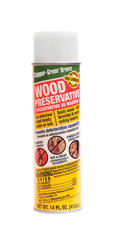 Copper Green Flat Brown Other Oil-Based Wood Preservative Spray 14 oz (Pack of 12)