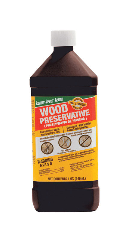 Copper Green Flat Brown Other Oil-Based Wood Preservative 1 qt (Pack of 12)