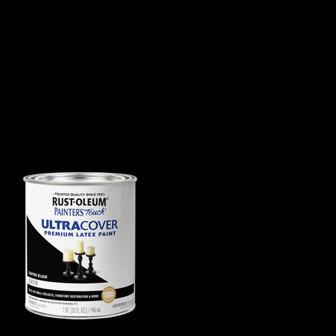Rust-Oleum Painters Touch Satin Canyon Black Paint Exterior and Interior 1 qt (Pack of 2)