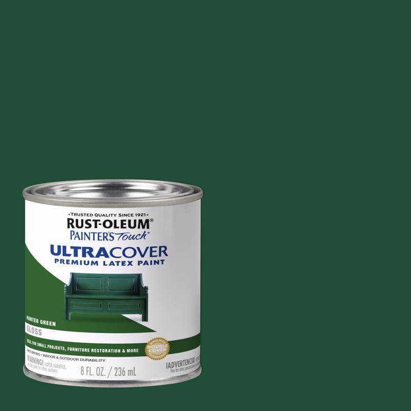 Rust-Oleum Painters Touch Ultra Cover Gloss Hunter Green Water-Based Paint Exterior and Interior 8 o (Pack of 6)