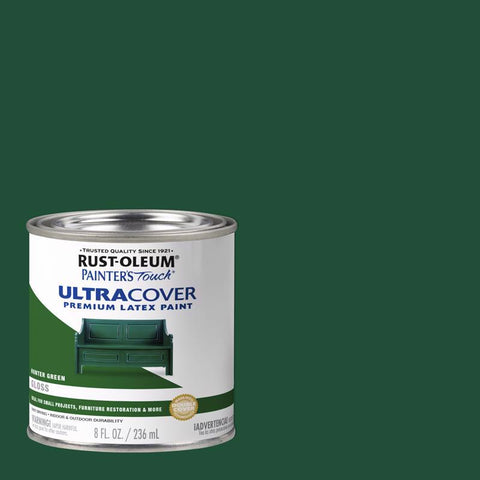 Rust-Oleum Painters Touch Ultra Cover Gloss Hunter Green Water-Based Paint Exterior and Interior 8 o (Pack of 6)