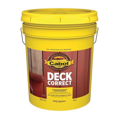 Cabot DeckCorrect Solid Tintable Tint Base Water-Based Acrylic Deck Resurfacer 5 gal