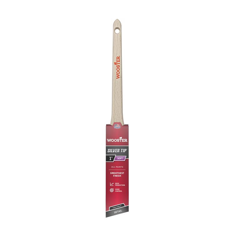 Wooster Silver Tip 1 in. Soft Thin Angle Trim Paint Brush (Pack of 6)
