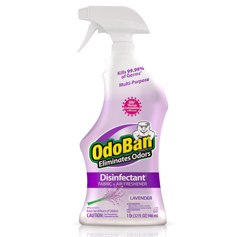 OdoBan Lavender Scent Disinfectant Fabric & Air Freshener 1 qt (Pack of 6)
