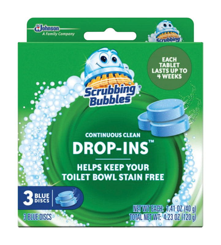 Scrubbing Bubbles Drop-Ins No Scent Toilet Bowl Cleaner 4.23 oz Tablet (Pack of 6)