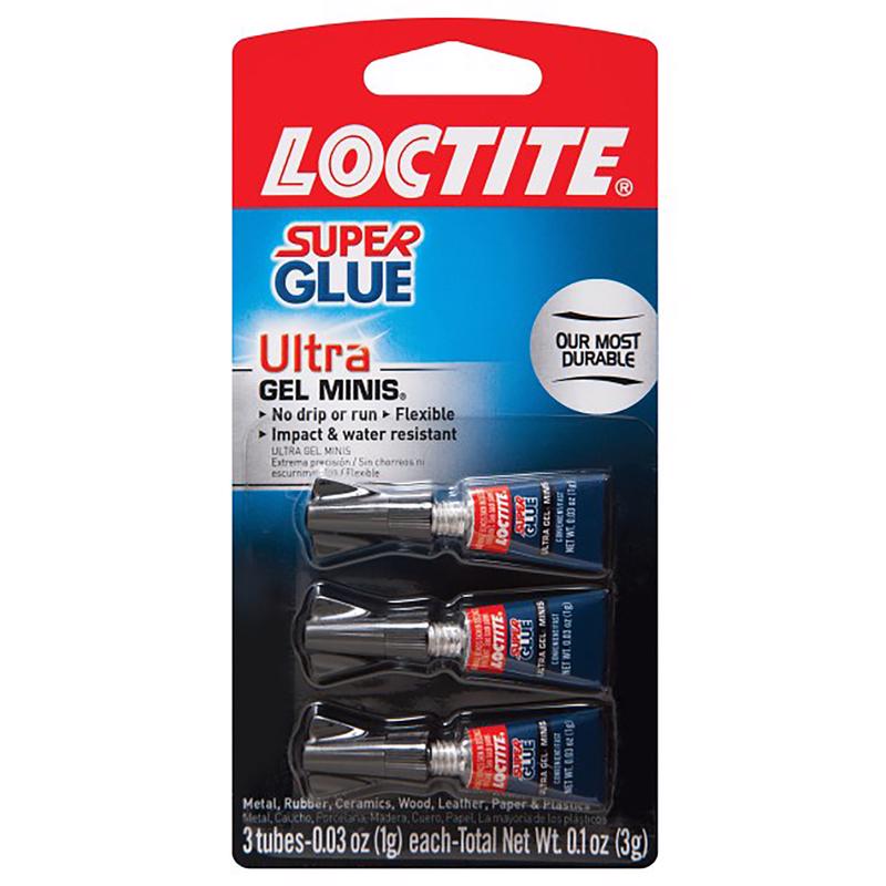 Loctite Ultra Gel Minis High Strength Ethyl Cyanoacrylate Clear Super Glue 0.1 oz (Pack of 6)