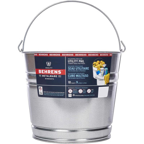 Behrens 10 qt Galvanized Pail Silver