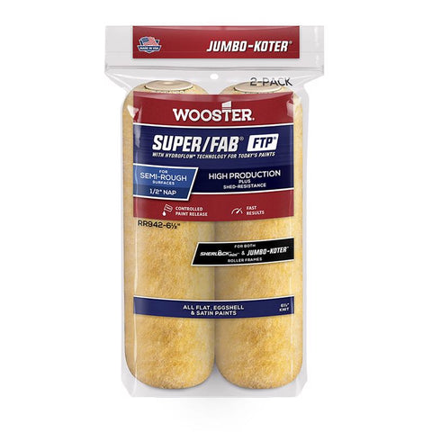 Wooster Super/Fab FTP Synthetic Blend 6-1/2 in. W X 1/2 in. Mini Paint Roller Cover 2 pk