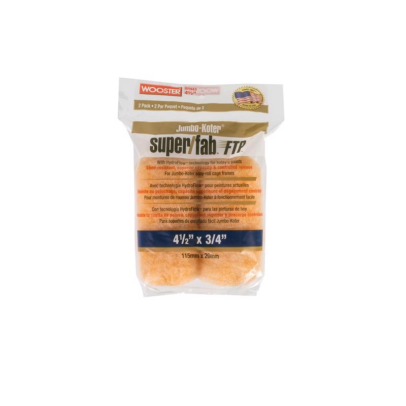 Wooster Super/Fab FTP Synthetic Blend 4-1/2 in. W X 3/4 in. Paint Roller Cover 2 pk