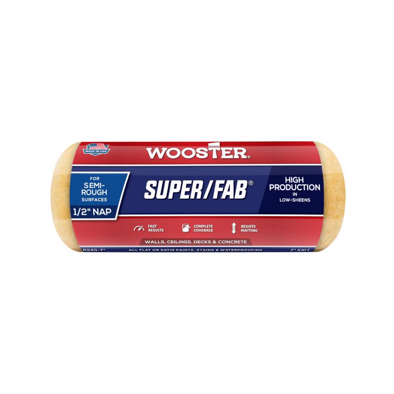Wooster Super/Fab Knit 7 in. W X 1/2 in. Regular Paint Roller Cover 1 pk (Pack of 12)