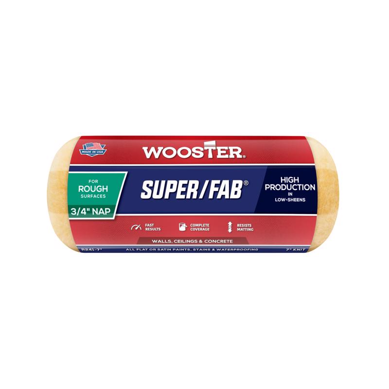 Wooster Super/Fab Knit 7 in. W X 3/4 in. Regular Paint Roller Cover 1 pk (Pack of 12)