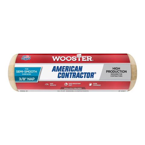Wooster American Contractor Knit 9 in. W X 3/8 in. Regular Paint Roller Cover 1 pk (Pack of 12)