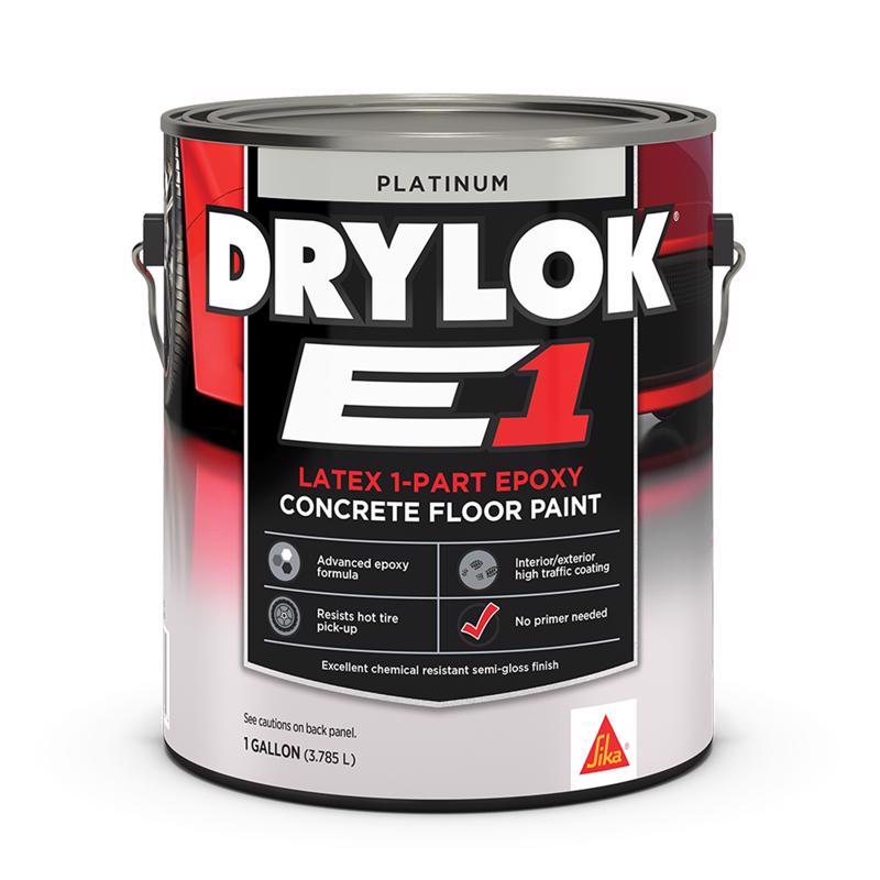 Drylok E1 Semi-Gloss Platinum Latex-Based Acrylic Epoxy Blend Epoxy Floor Paint 1 gal (Pack of 2)