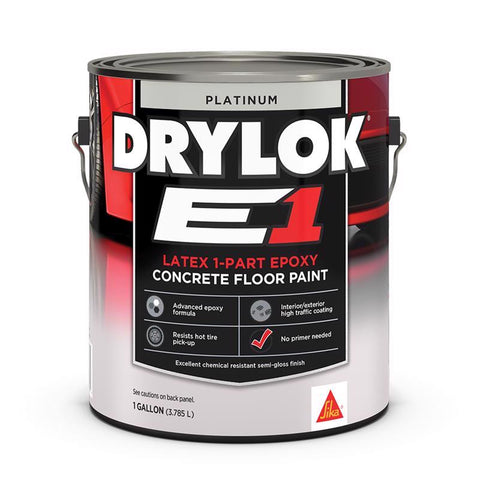 Drylok E1 Semi-Gloss Platinum Latex-Based Acrylic Epoxy Blend Epoxy Floor Paint 1 gal (Pack of 2)