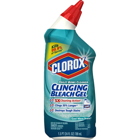 Clorox Cool Wave Scent Toilet Bowl Cleaner 24 oz Gel (Pack of 12)