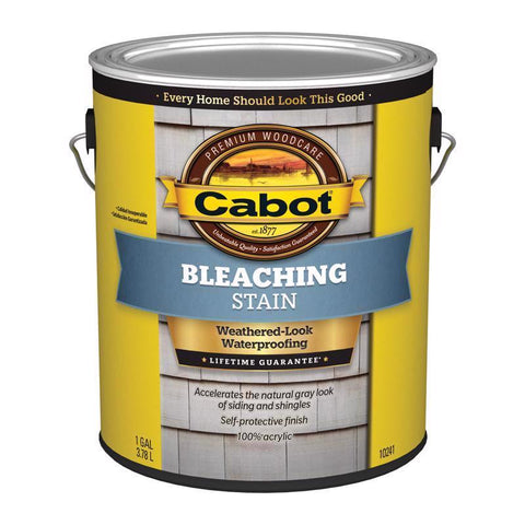 Cabot Bleaching Stain Semi-Transparent Driftwood Gray Water-Based Acrylic Bleaching Stain 1 gal (Pack of 4)