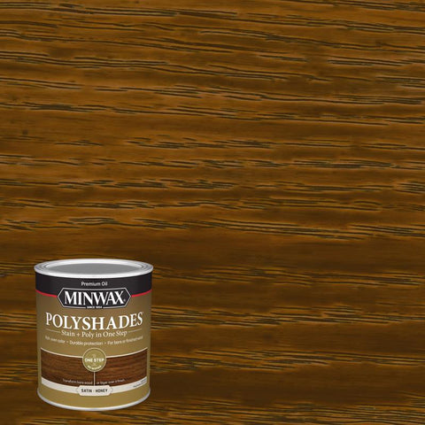 Minwax PolyShades Semi-Transparent Satin Honey Oil-Based Stain/Polyurethane Finish 1 qt (Pack of 4)