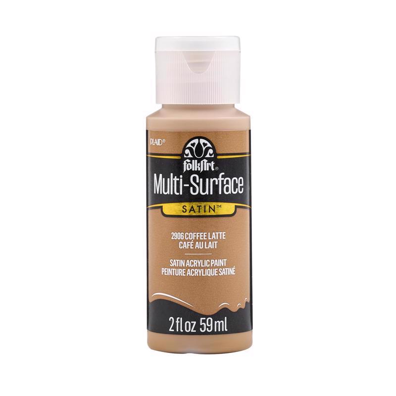 FolkArt Satin Coffee Latte Hobby Paint 2 oz (Pack of 3)