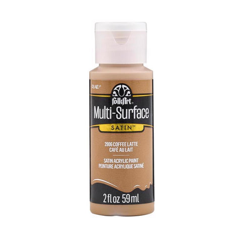 FolkArt Satin Coffee Latte Hobby Paint 2 oz (Pack of 3)