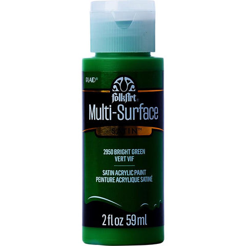 FolkArt Satin Bright Green Hobby Paint 2 oz (Pack of 3)