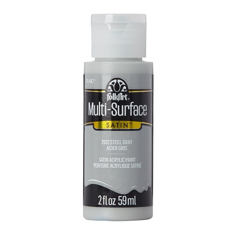 FolkArt Satin Steel Gray Hobby Paint 2 oz (Pack of 3)