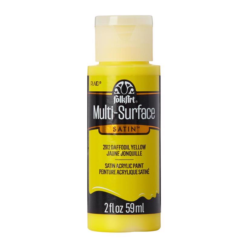 FolkArt Satin Daffodil Yellow Hobby Paint 2 oz (Pack of 3)