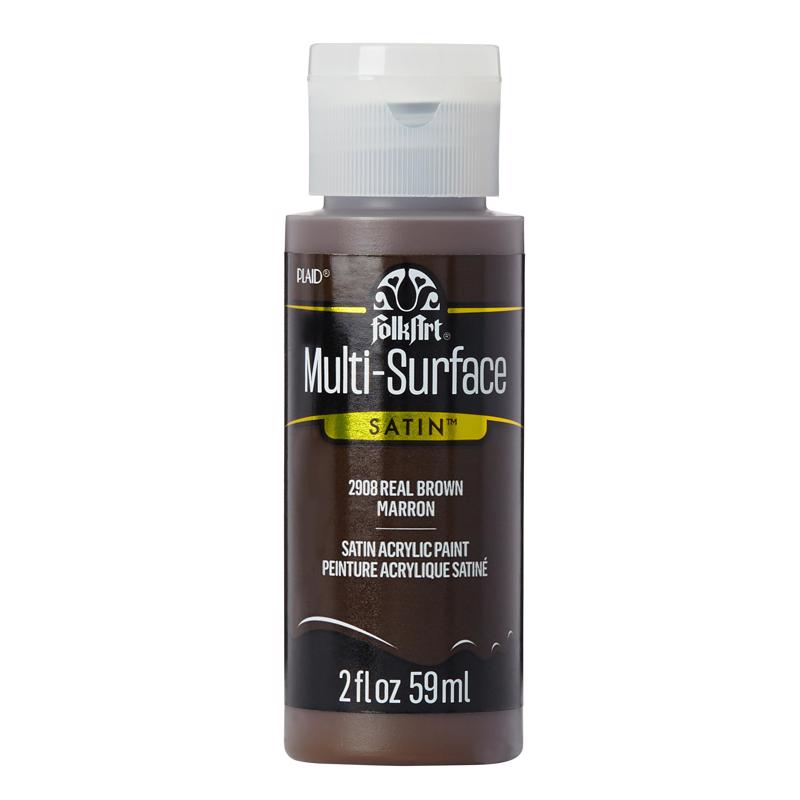 FolkArt Satin Real Brown Hobby Paint 2 oz (Pack of 3)
