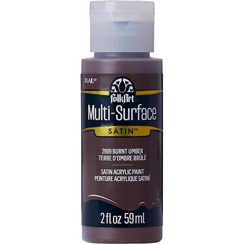FolkArt Satin Burnt Umber Hobby Paint 2 oz (Pack of 3)