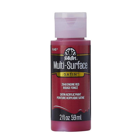 FolkArt Satin Engine Red Hobby Paint 2 oz (Pack of 3)