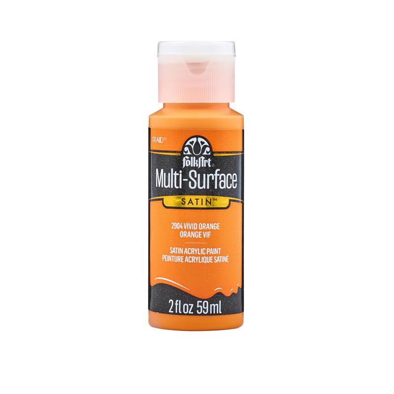 FolkArt Satin Vivid Orange Hobby Paint 2 oz (Pack of 3)