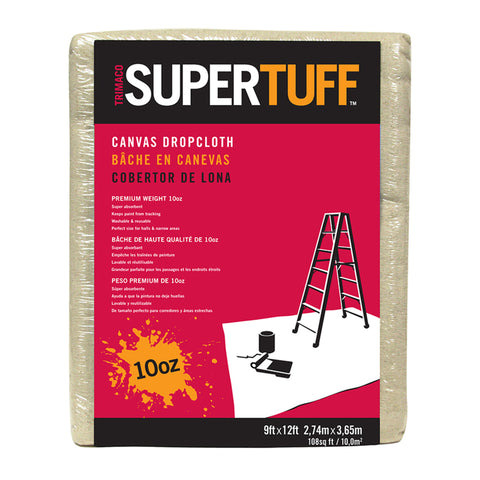 Trimaco SuperTuff 9 ft. W X 12 ft. L 10 oz Canvas Drop Cloth 1 pk