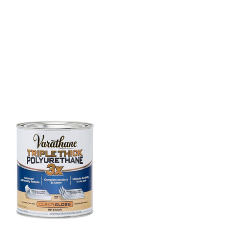 Varathane Gloss Clear Water-Based Triple Thick Polyurethane 1 qt (Pack of 2)