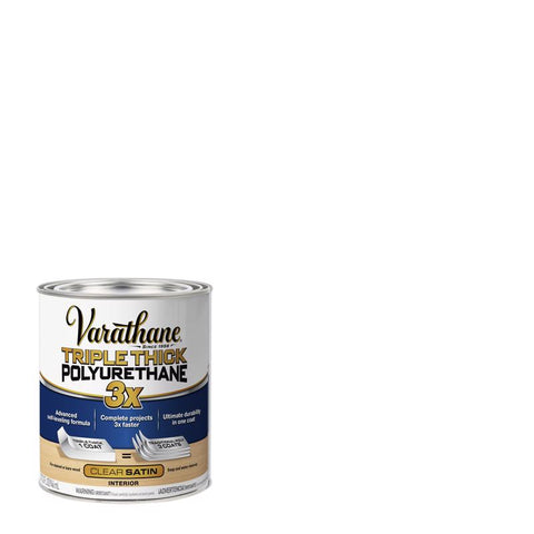 Varathane Transparent Satin Clear Water-Based Polyurethane/Acrylic Triple Thick Polyurethane 1 qt (Pack of 2)